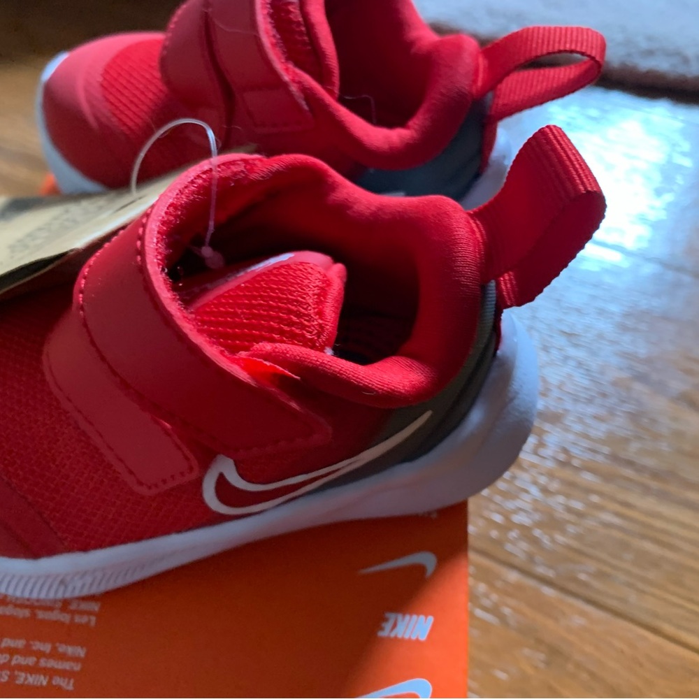 Nike Red and White Slip-On Sneakers with Elastic Collar
